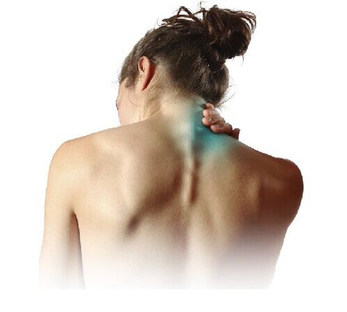 Durerea este principalul simptom al osteocondrozei cervicale. 